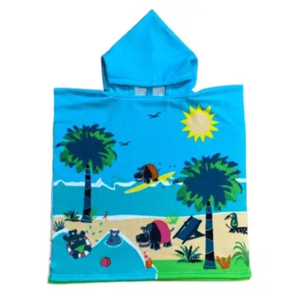 Kids Hippo Beach Poncho - Picture 1 of 1